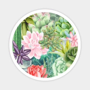 Succulent Garden - Watercolor Design Magnet